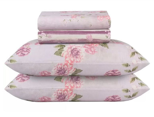 Jogo de Cama Casal Sultan Realce Premium – 4 Peças, 140 Fios, Algodão, Toque Macio e Cama Dupla