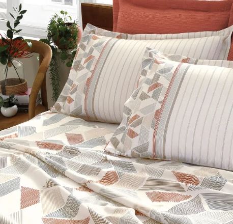Jogo de Cama Queen Digital Safira 4 Peças Dohler – 100% Algodão 180 Fios, Toque Macio e Estampa Localizada