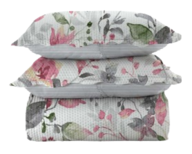 FATEX COLCHA PARIS 150 FIOS DUPLA FACE COM VIES / CASAL - FLORAL