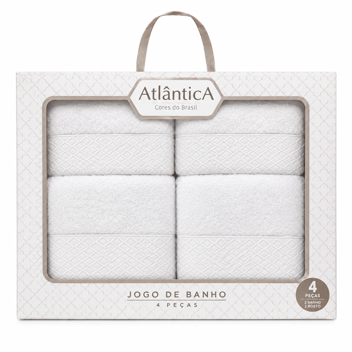 ATLANTICA TOALHA JG BANHO CAPRI NA CAIXA 4 PCS OFF WHITE