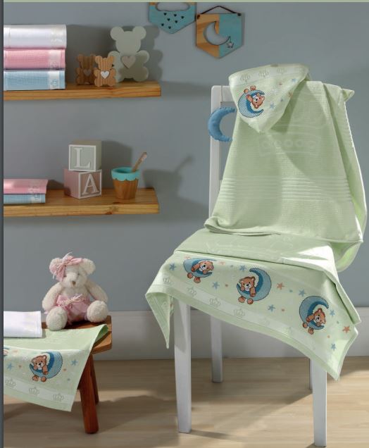 DOHLER TOALHA BANHO VELOUR WEB C/CAPUZ P/BORDAR BABY CLASSIC