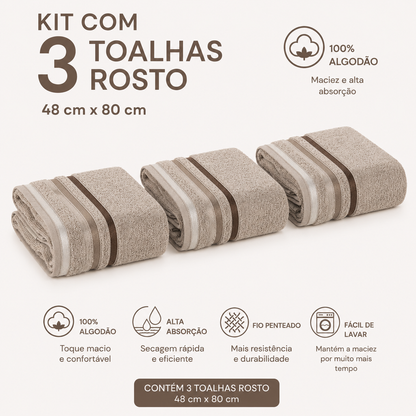 Jogo de Toalha Lumina  Karsten 3 Toalha de Rosto