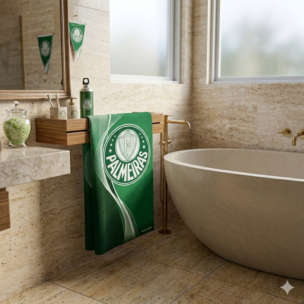 Toalha Futebol Jacquard Veludo Bouton Palmeiras