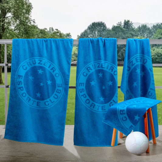 Bouton Toalha Banho Jacquard Futebol Cruzeiro