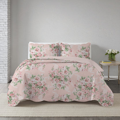 FATEX COLCHA  PARIS 150 FIOS DUPLA FACE COM VIES / CASAL  - ROSA