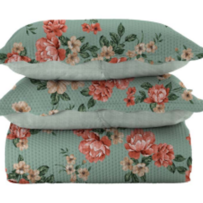 FATEX COLCHA PARIS 150 FIOS DUPLA FACE COM VIES / CASAL - VERDE