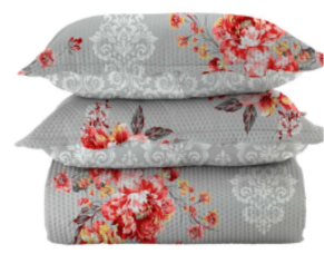 FATEX COLCHA  PARIS 150 FIOS DUPLA FACE COM VIES / CASAL  - CINZA