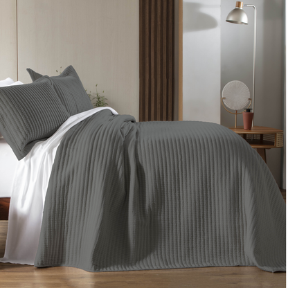FATEX COLCHA WEB LIVING ART / CASAL / CINZA