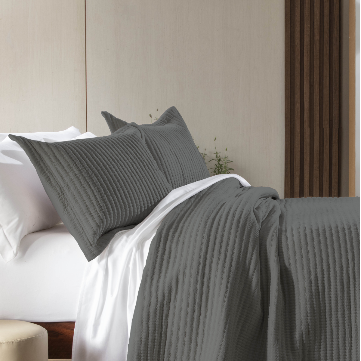 FATEX COLCHA WEB LIVING ART / CASAL / CINZA