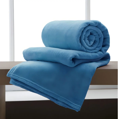 CAMESA MANTA MICROFIBRA 180G CASAL AZUL