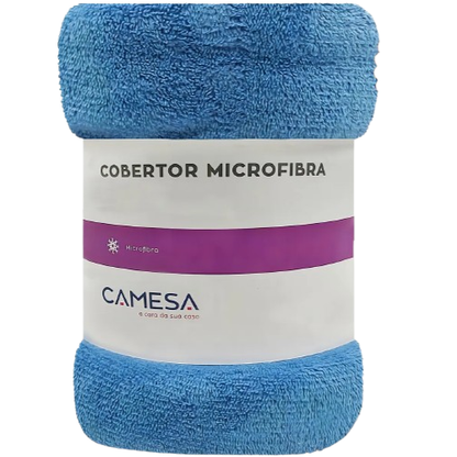 CAMESA MANTA MICROFIBRA 180G CASAL AZUL