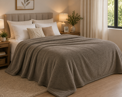 CAMESA MANTA  MICROLFIBRA 180G CASAL  MARRON