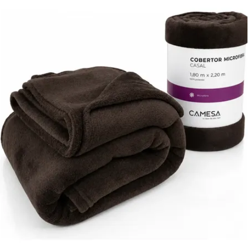 CAMESA MANTA  MICROLFIBRA 180G CASAL  MARRON