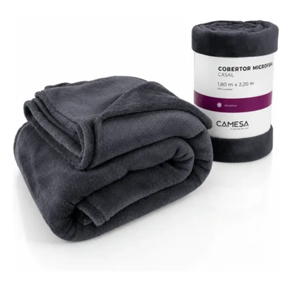 CAMESA MANTA  MICROFIBRA 180G CASAL CINZA