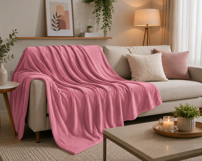 CAMESA MANTA MICROFIBRA180G CASAL ROSA