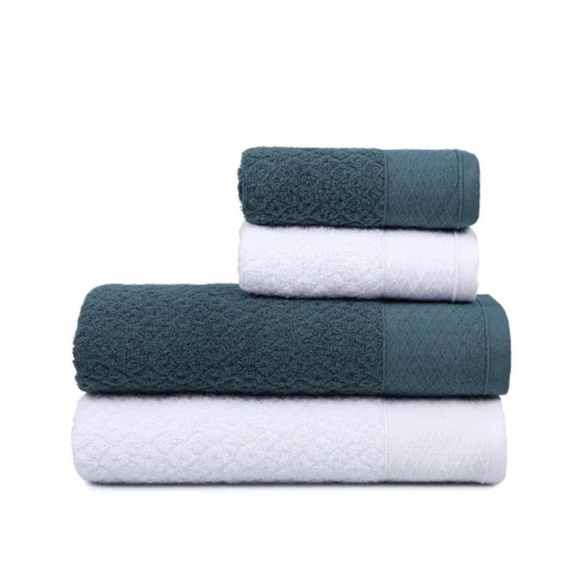 ATLANTICA TOALHA  JG BANHO CAPRI NA CAIXA 4 PCS AZUL / BRANCO
