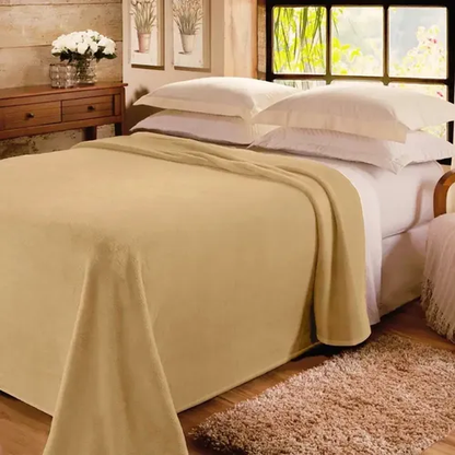 CAMESA MANTA  MICROFIBRA 180G CASAL BEGE