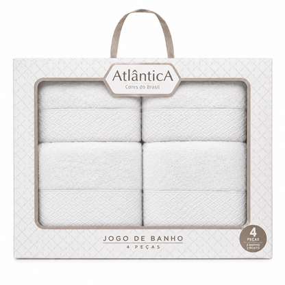 ATLANTICA  TOALHA JG BANHO CAPRI NA CAIXA 4 PCS  OFF WHITE