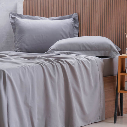 Hiper Textil Jogo Cama 4 pçs 1000 Fios Queen- Cinza