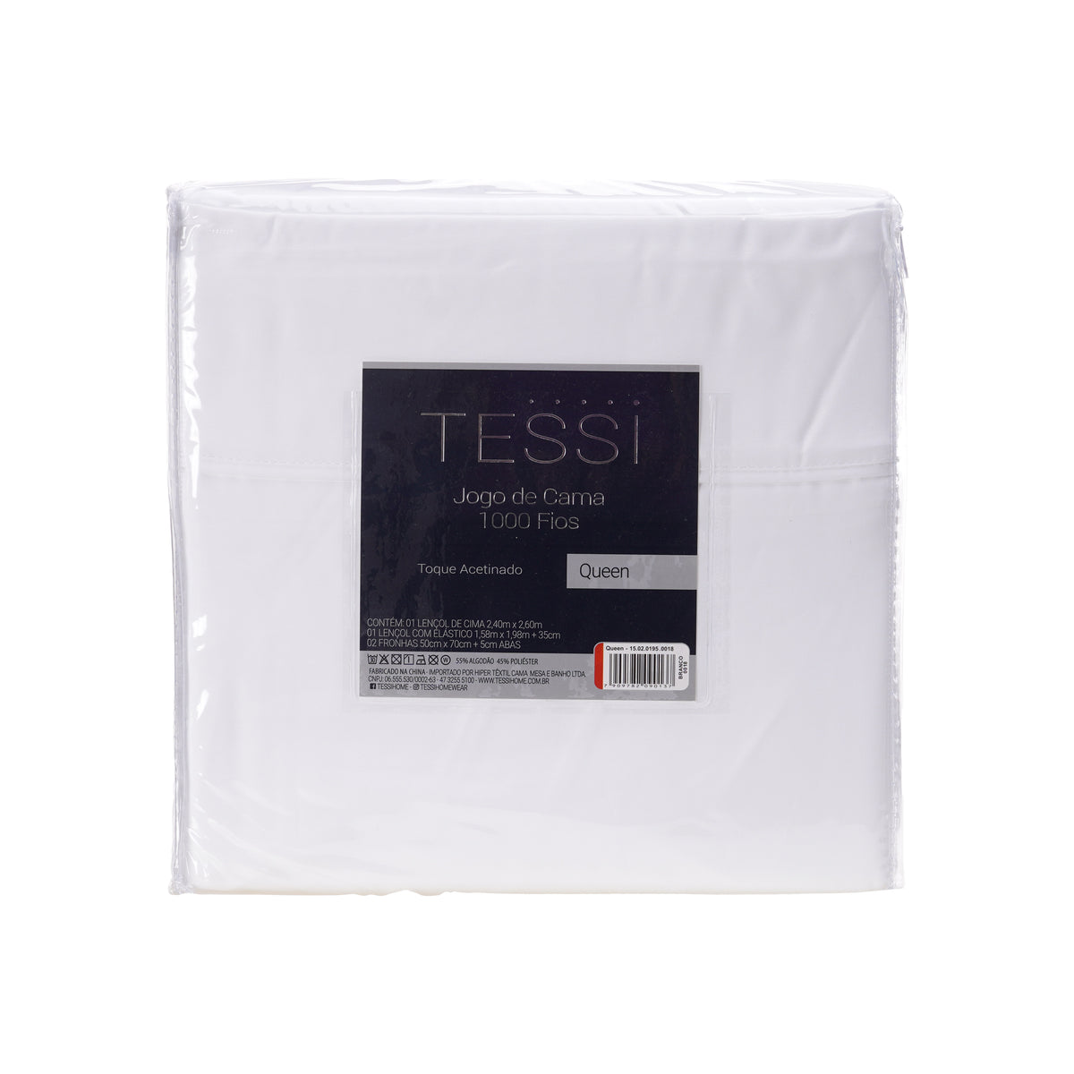 Hiper Textil Jogo Cama 4 Pçs 1000 Fios King / Branco
