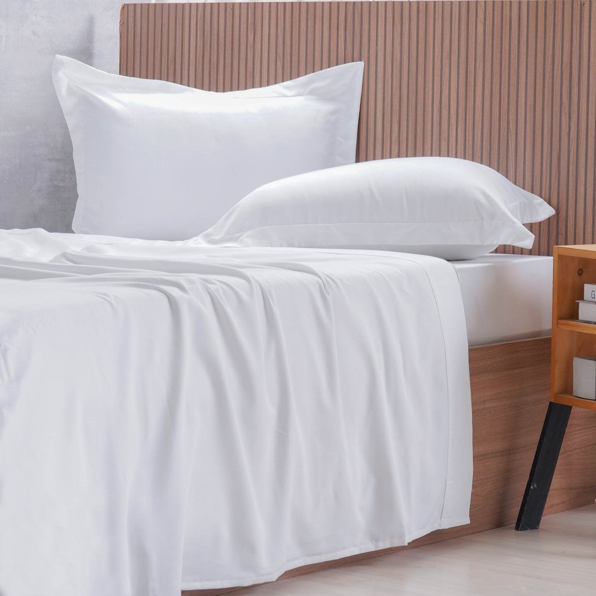 Hiper Textil Jogo Cama 4 Pçs 1000 Fios King / Branco