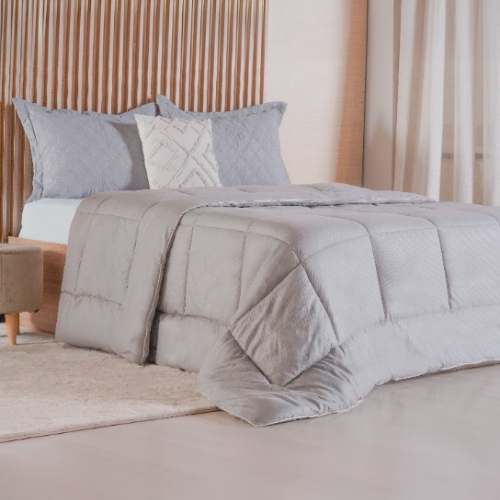 Hiper Textil Edredom 3 D Prime 240X280 Super King  / Cinza
