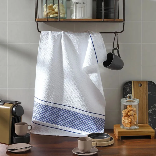 Dohler kit 6 Pano Copa Felpudo Jacquard Xadrez 45X70